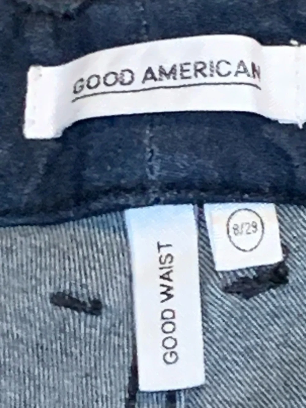 Good American Good Waist Velvet Tuxedo Stripe Skinny Jeans Size 8/29 - Picture 3 of 6